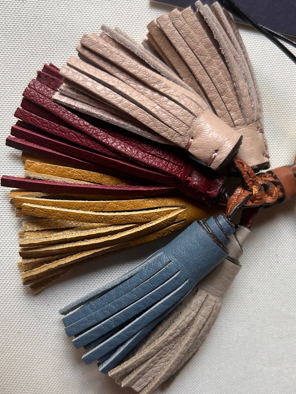 Rebecca Minkoff Multicolor Leather Tassel KEYCHAIN or bag charm NWT - Picture 3 of 9